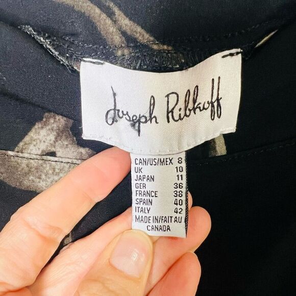 Joseph Ribkoff Black Tan Floral Wide Leg Flowy Pants - Picture 5 of 9